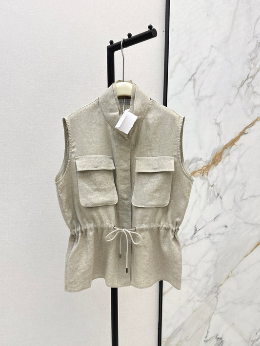 Brune*C 25ss linen drawstring vest