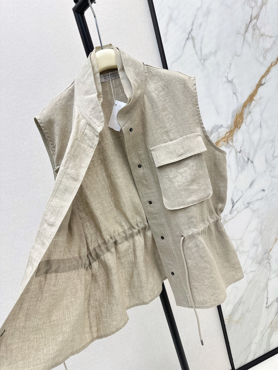 Brune*C 25ss linen drawstring vest