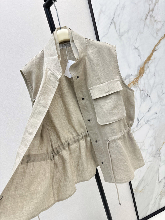 Brune*C 25ss linen drawstring vest