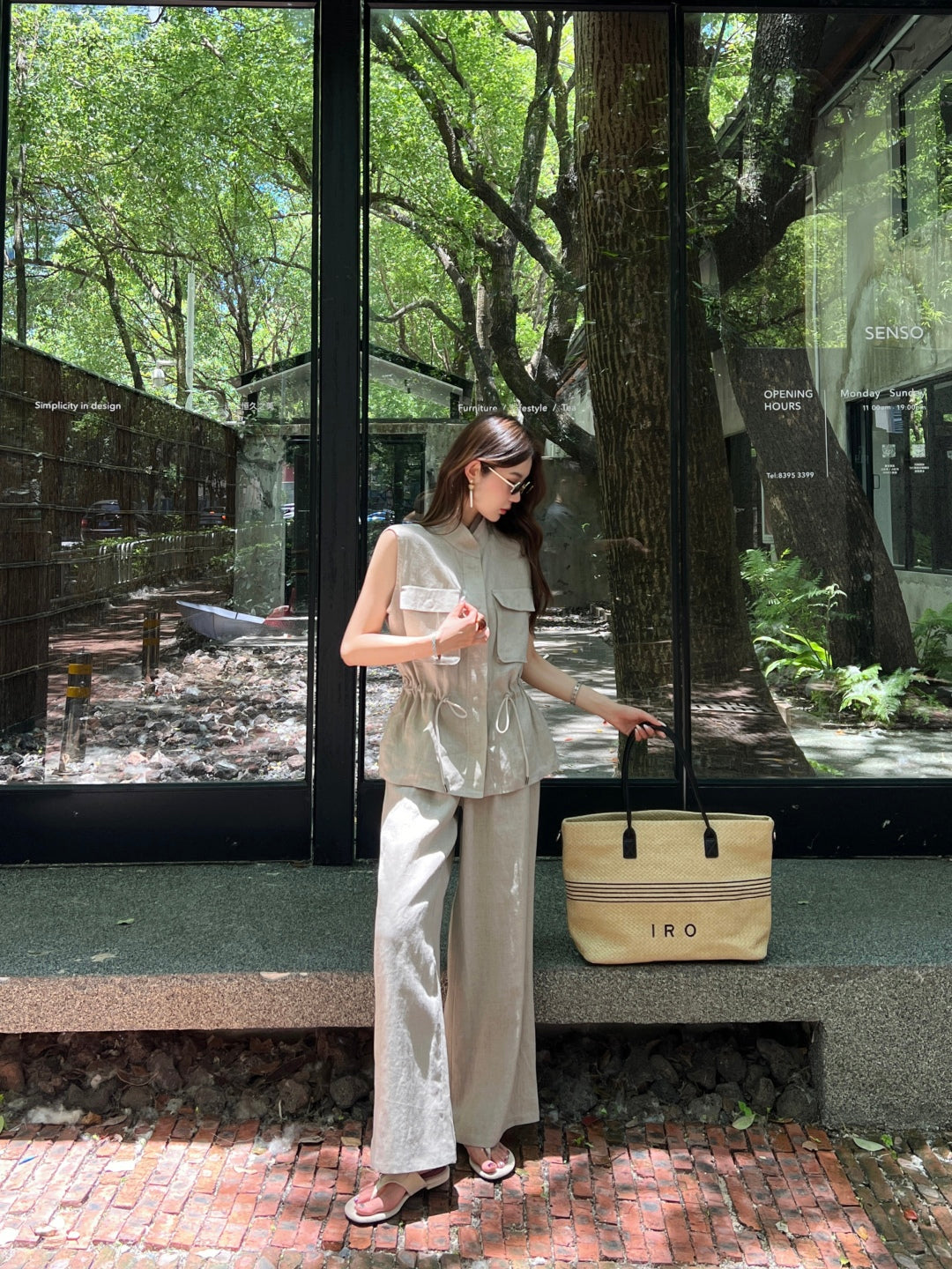 Brune*C 25ss linen drawstring vest