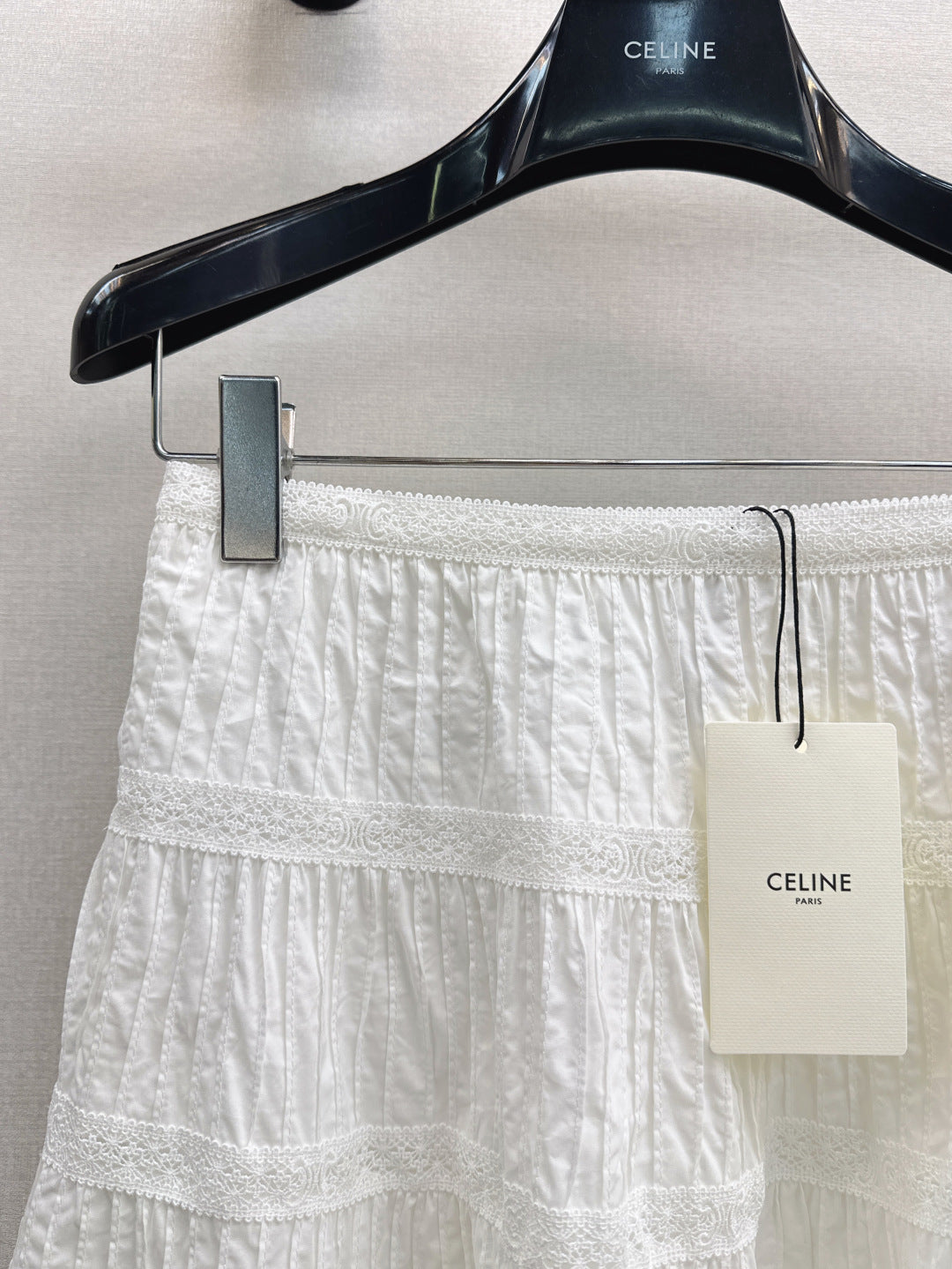 Cel* 25ss embroidered trim top and miniskirt set