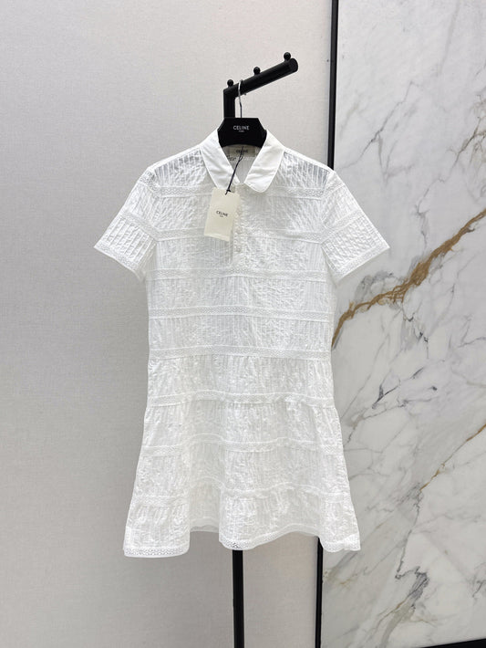 Cel* 25ss embroidered trim minidress