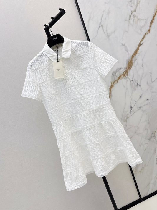 Cel* 25ss embroidered trim minidress