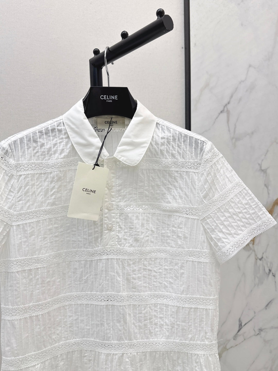 Cel* 25ss embroidered trim minidress