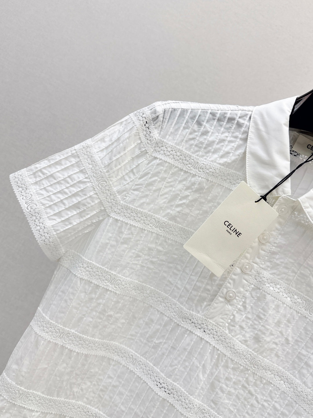 Cel* 25ss embroidered trim minidress