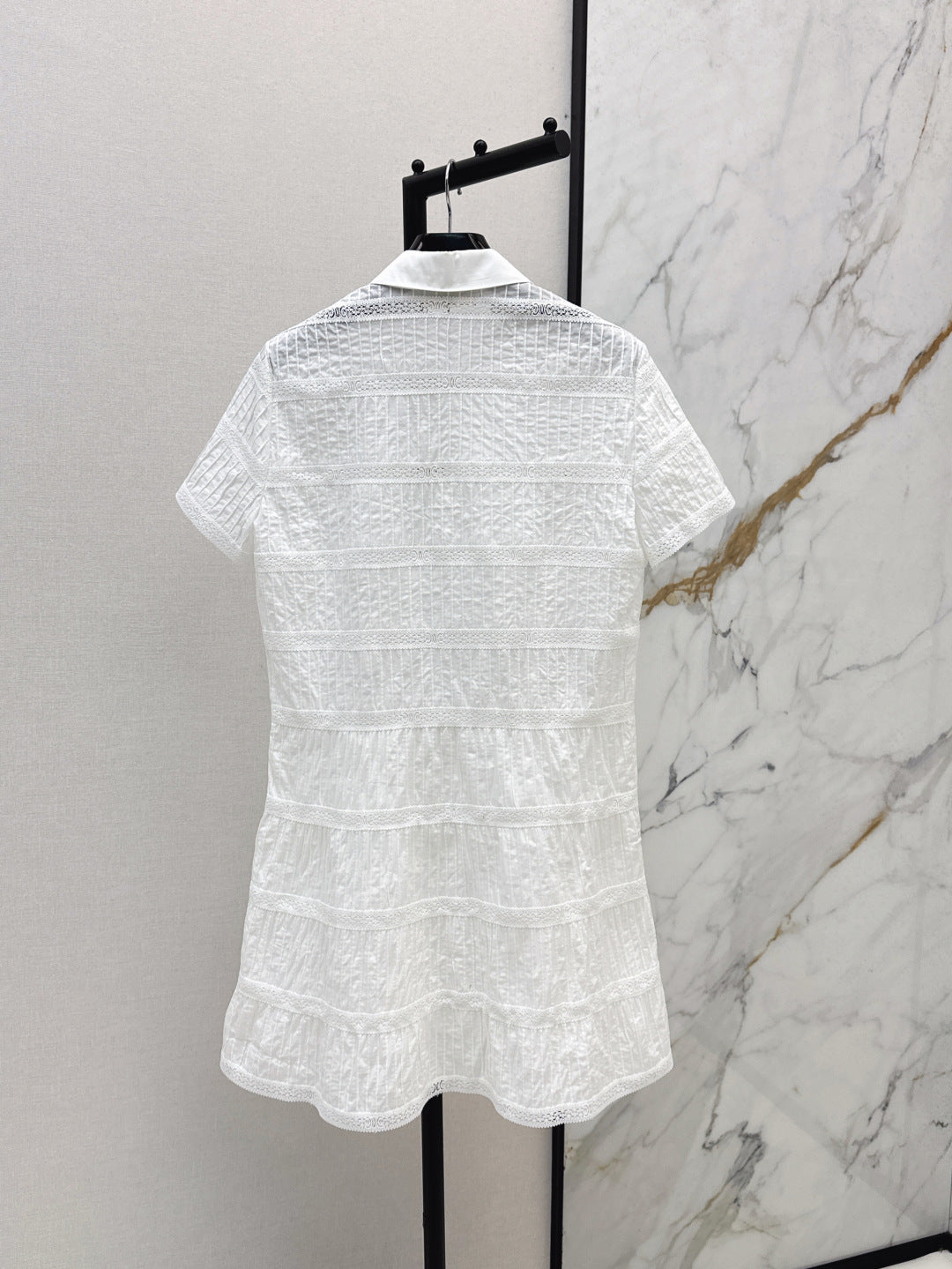 Cel* 25ss embroidered trim minidress