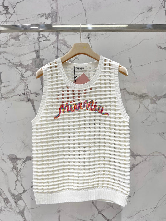 M*u 25ss knitted hollow vest