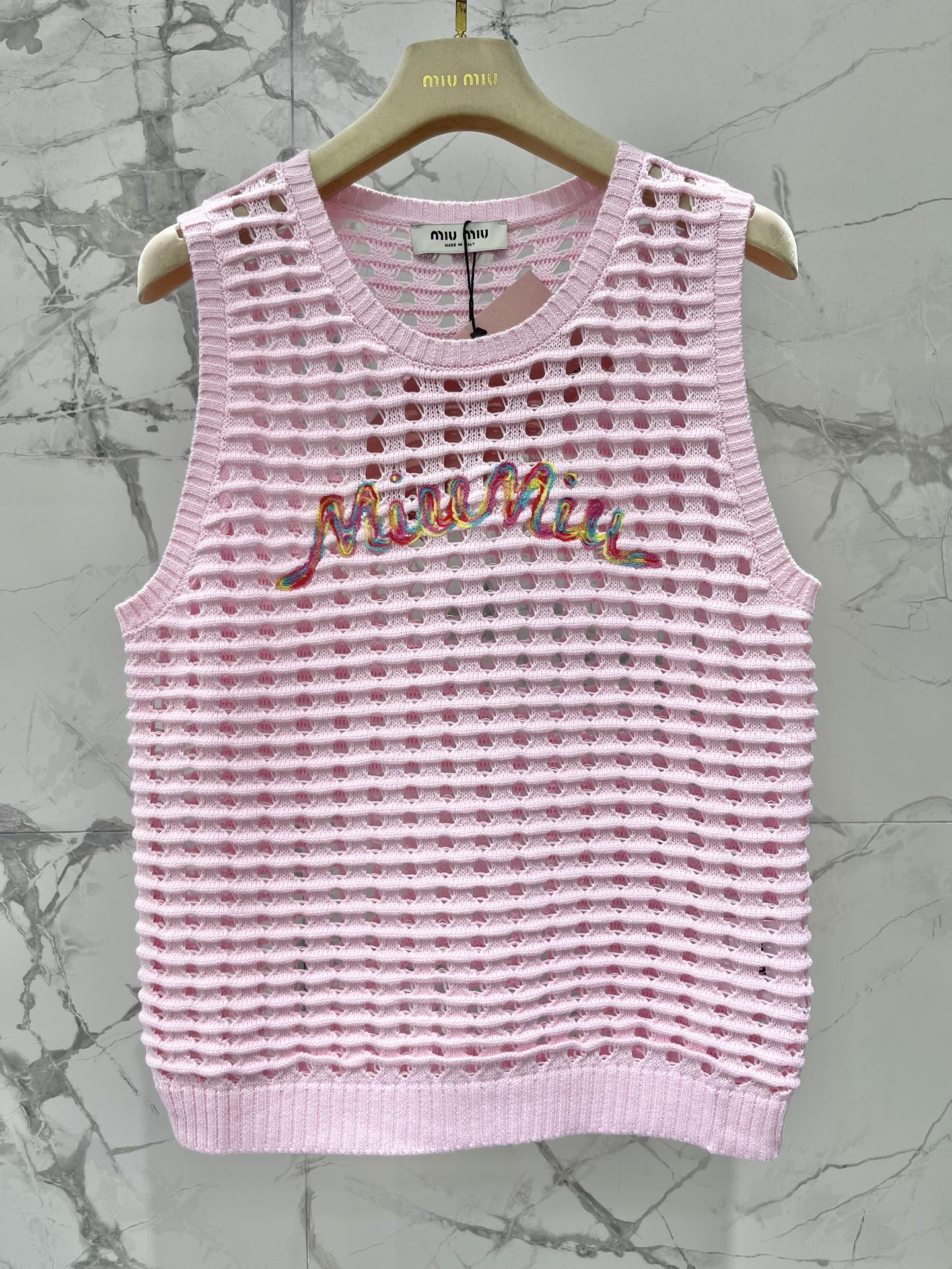 M*u 25ss knitted hollow vest