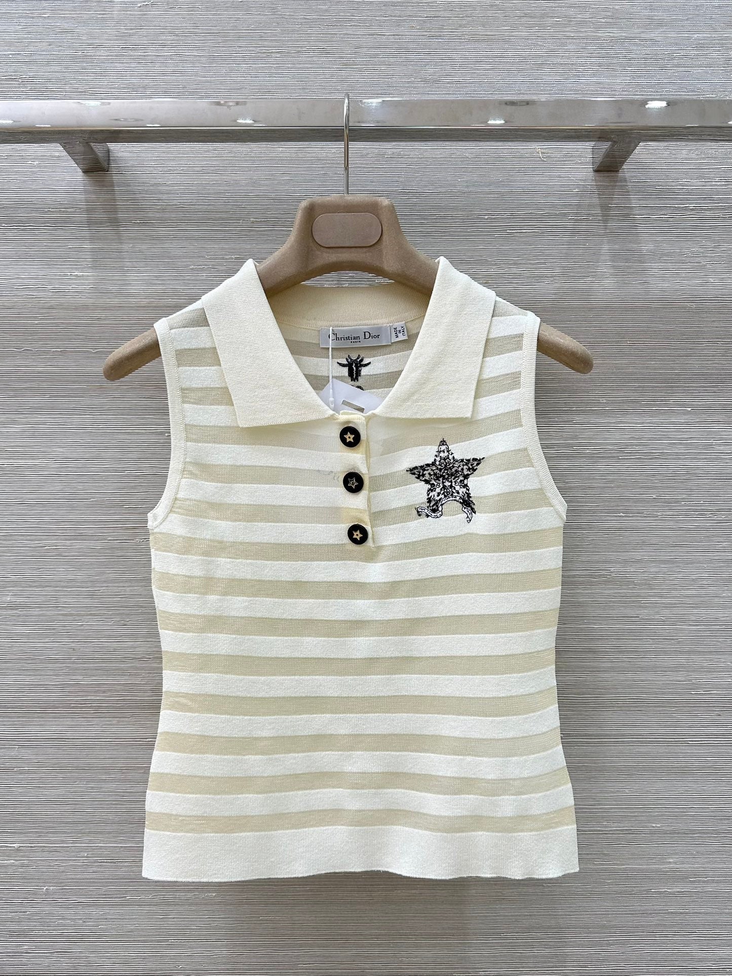 D*r knitted sleeveless polo shirt