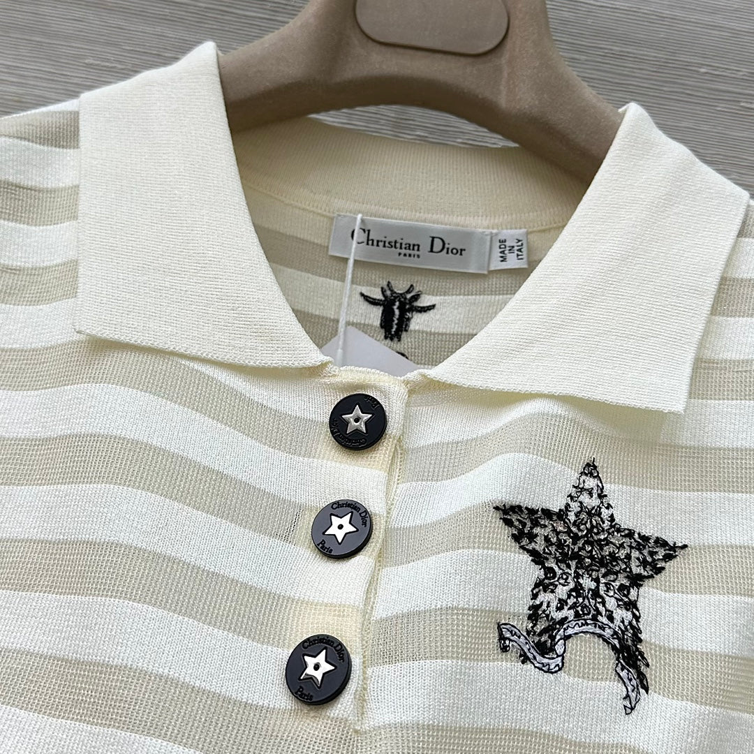 D*r knitted sleeveless polo shirt