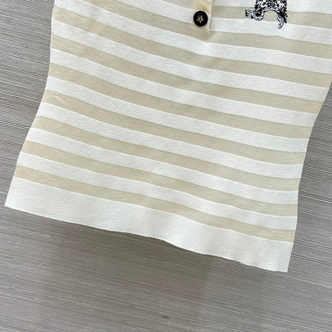 D*r knitted sleeveless polo shirt