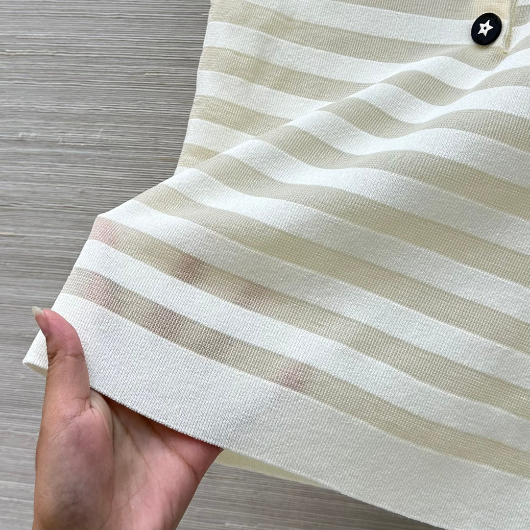 D*r knitted sleeveless polo shirt