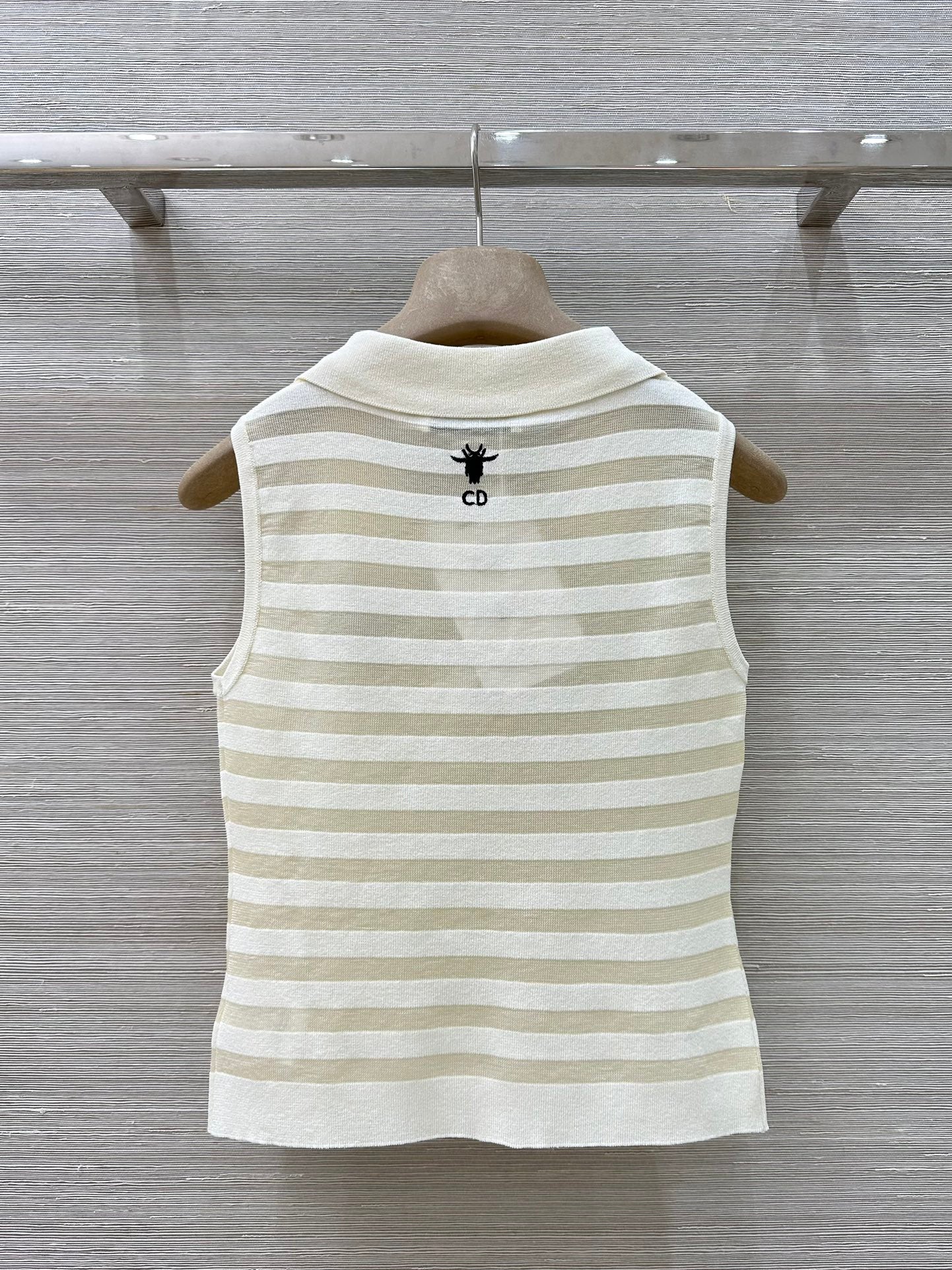 D*r knitted sleeveless polo shirt