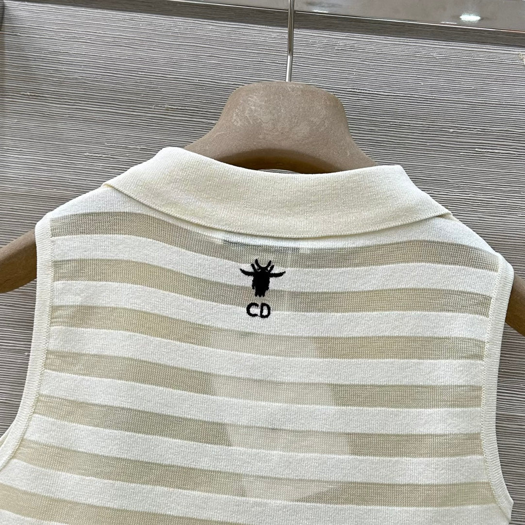 D*r knitted sleeveless polo shirt