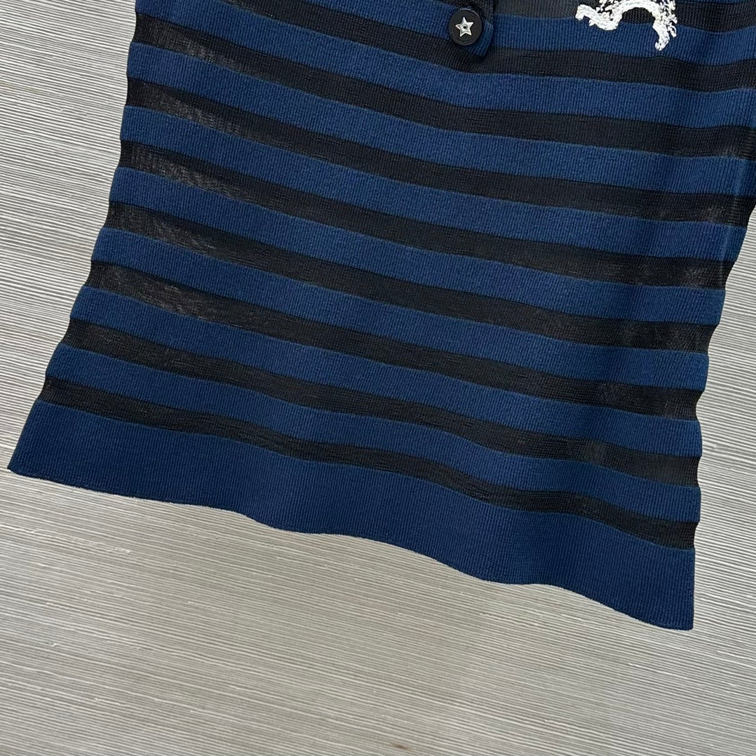 D*r knitted sleeveless polo shirt