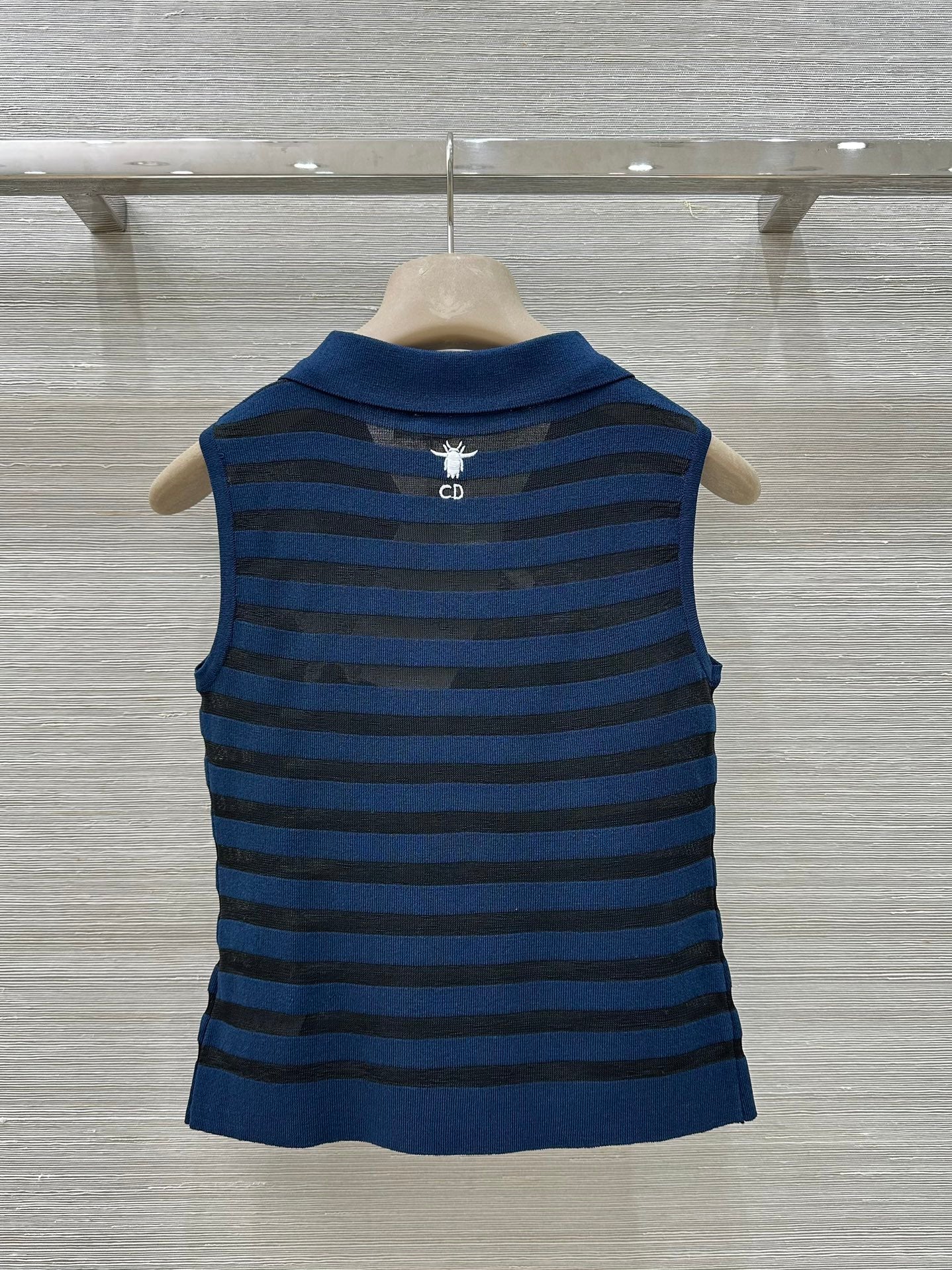 D*r knitted sleeveless polo shirt