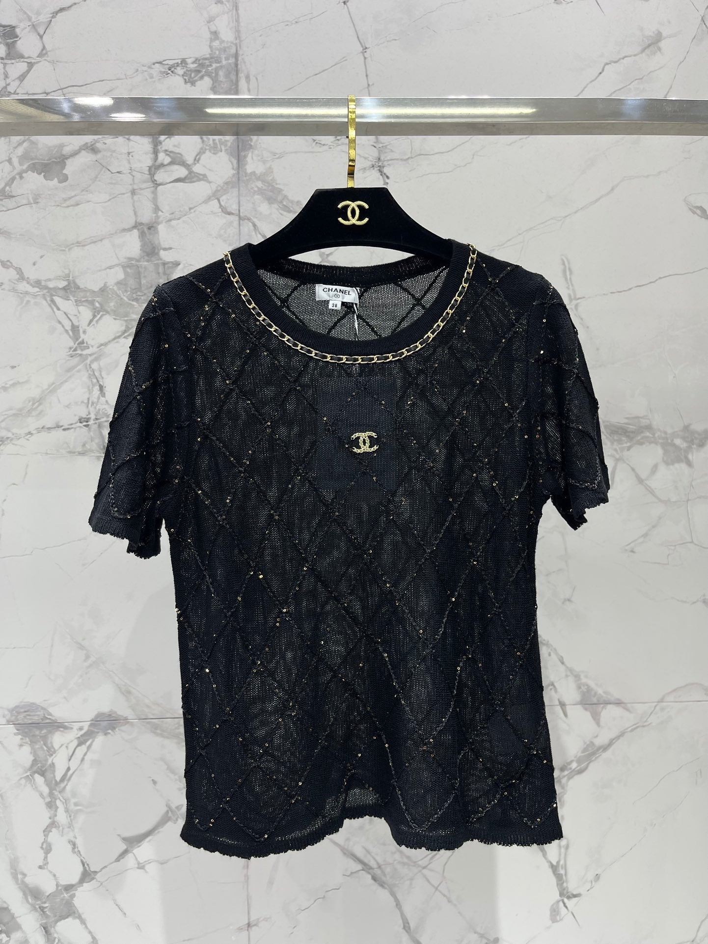 C*nel 25ss chain neck knit t-shirt