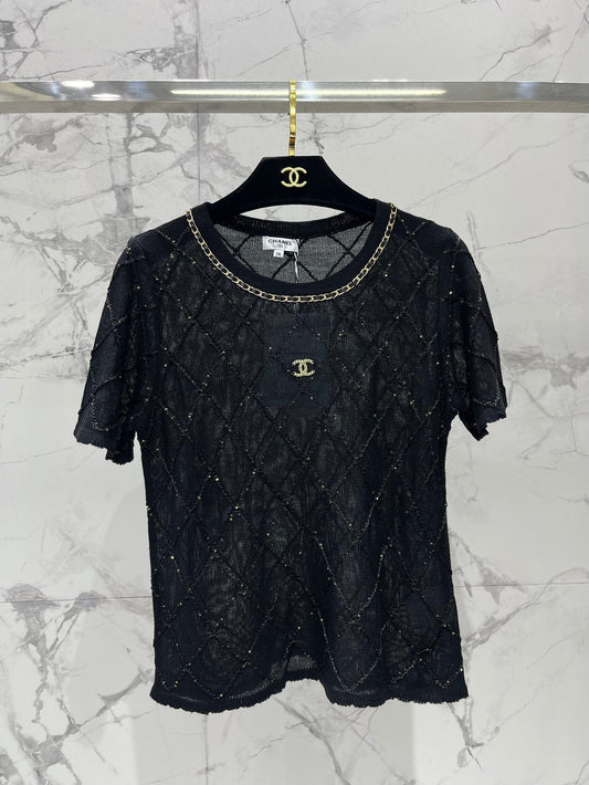 C*nel 25ss chain neck knit t-shirt