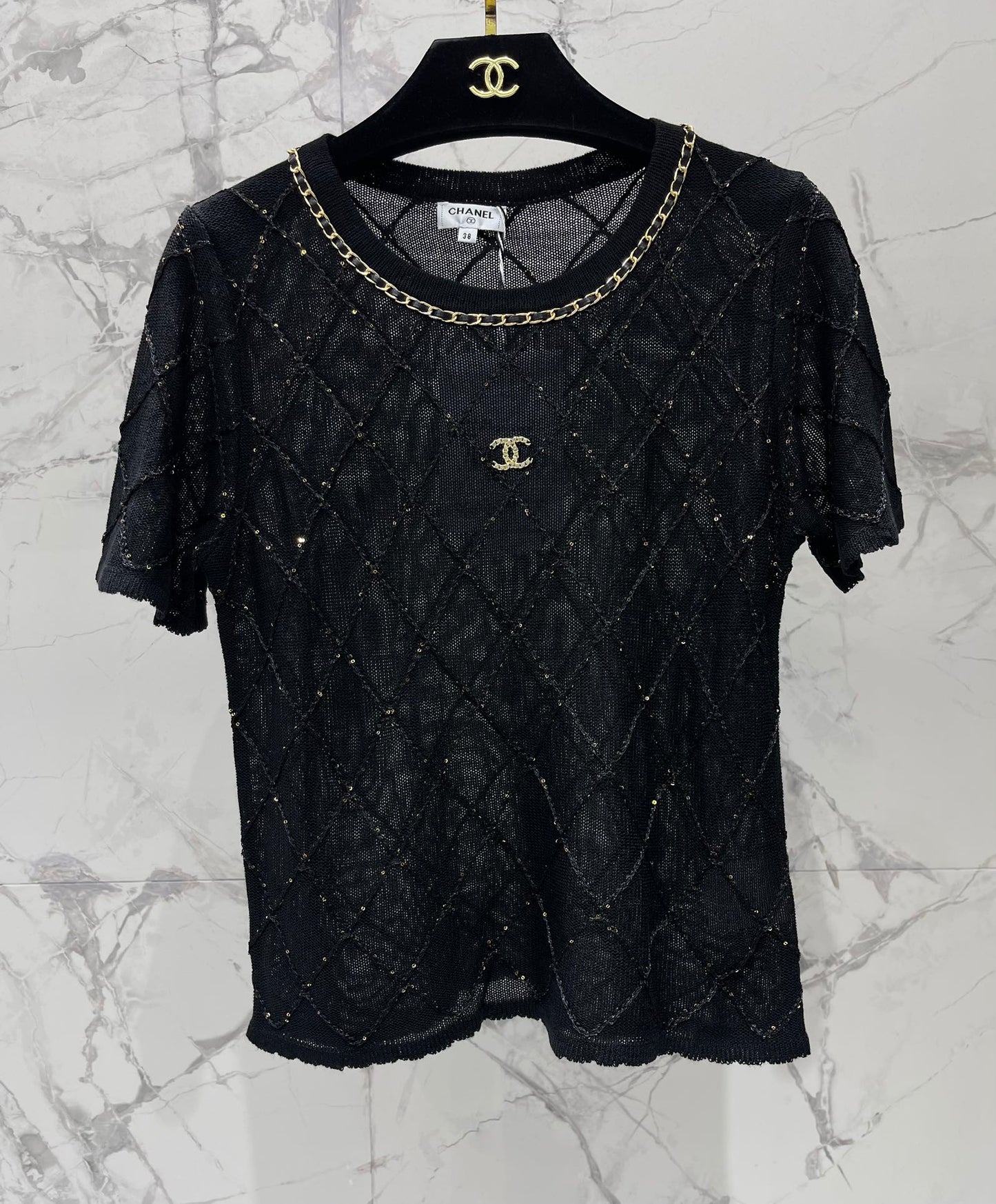 C*nel 25ss chain neck knit t-shirt