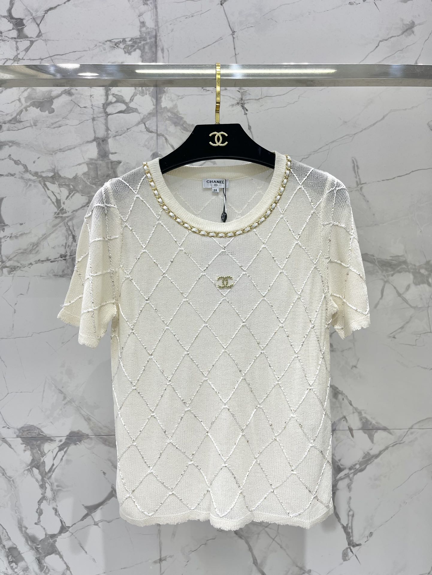 C*nel 25ss chain neck knit t-shirt