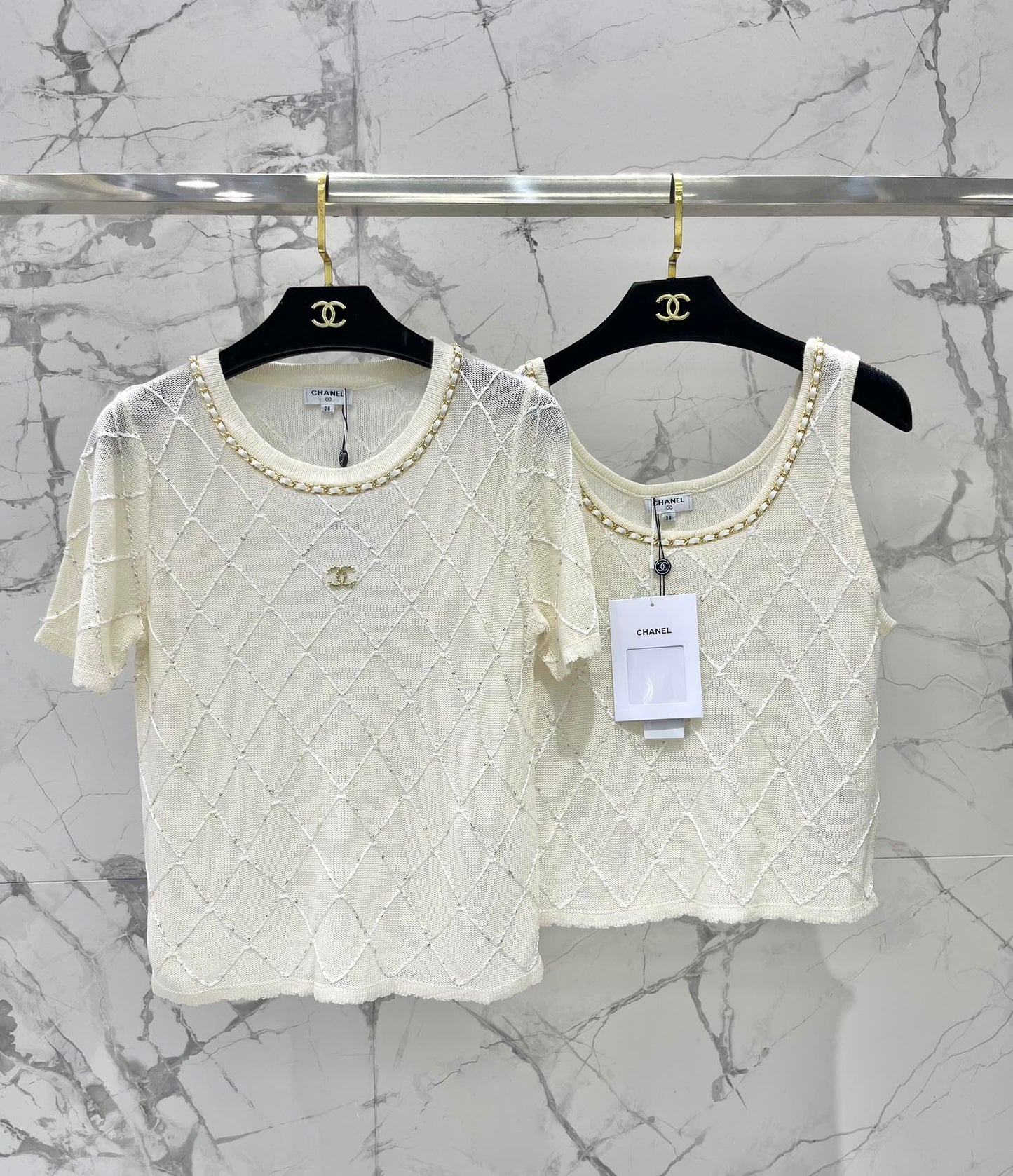 C*nel 25ss chain neck knit t-shirt