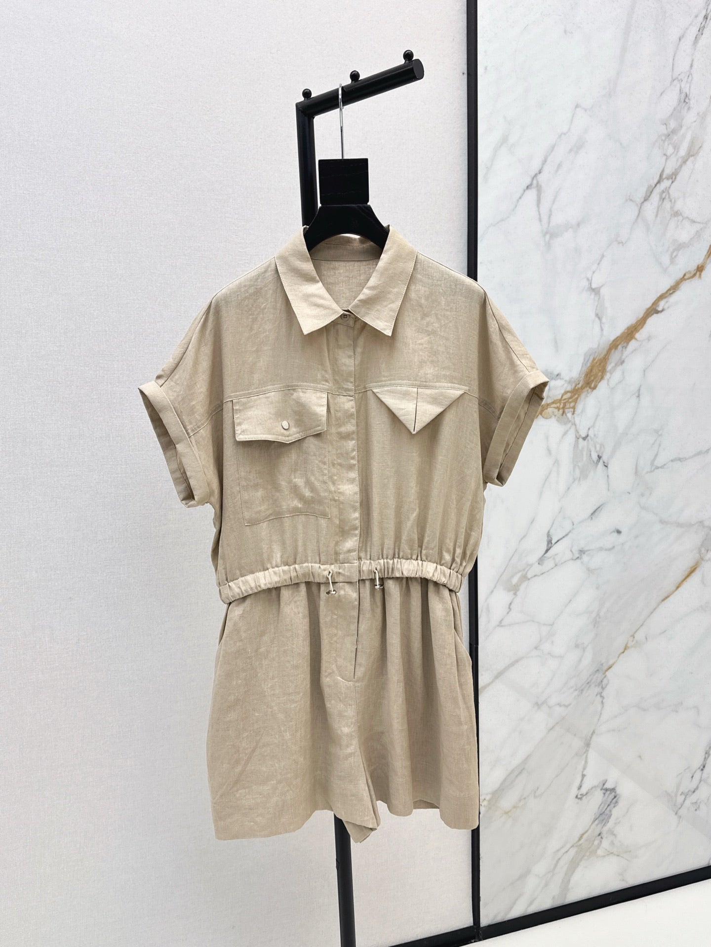Bott*V 25ss linen cargo jumpsuit