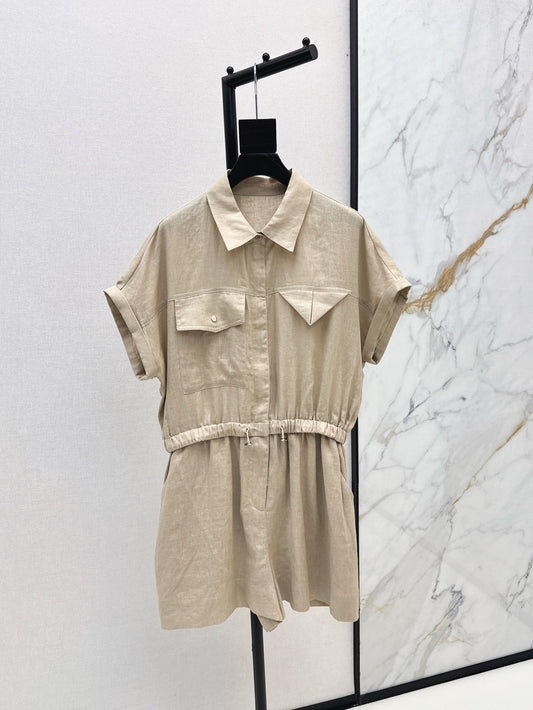 Bott*V 25ss linen cargo jumpsuit