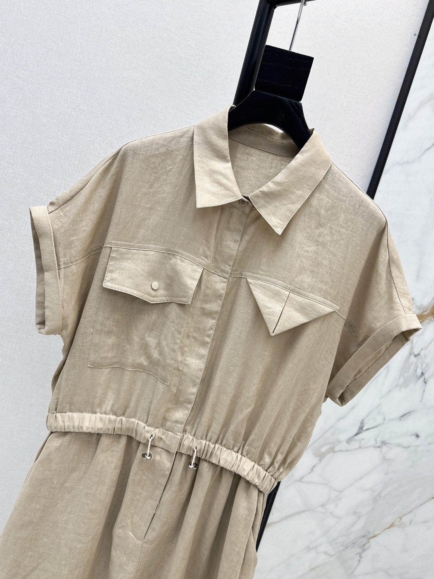 Bott*V 25ss linen cargo jumpsuit