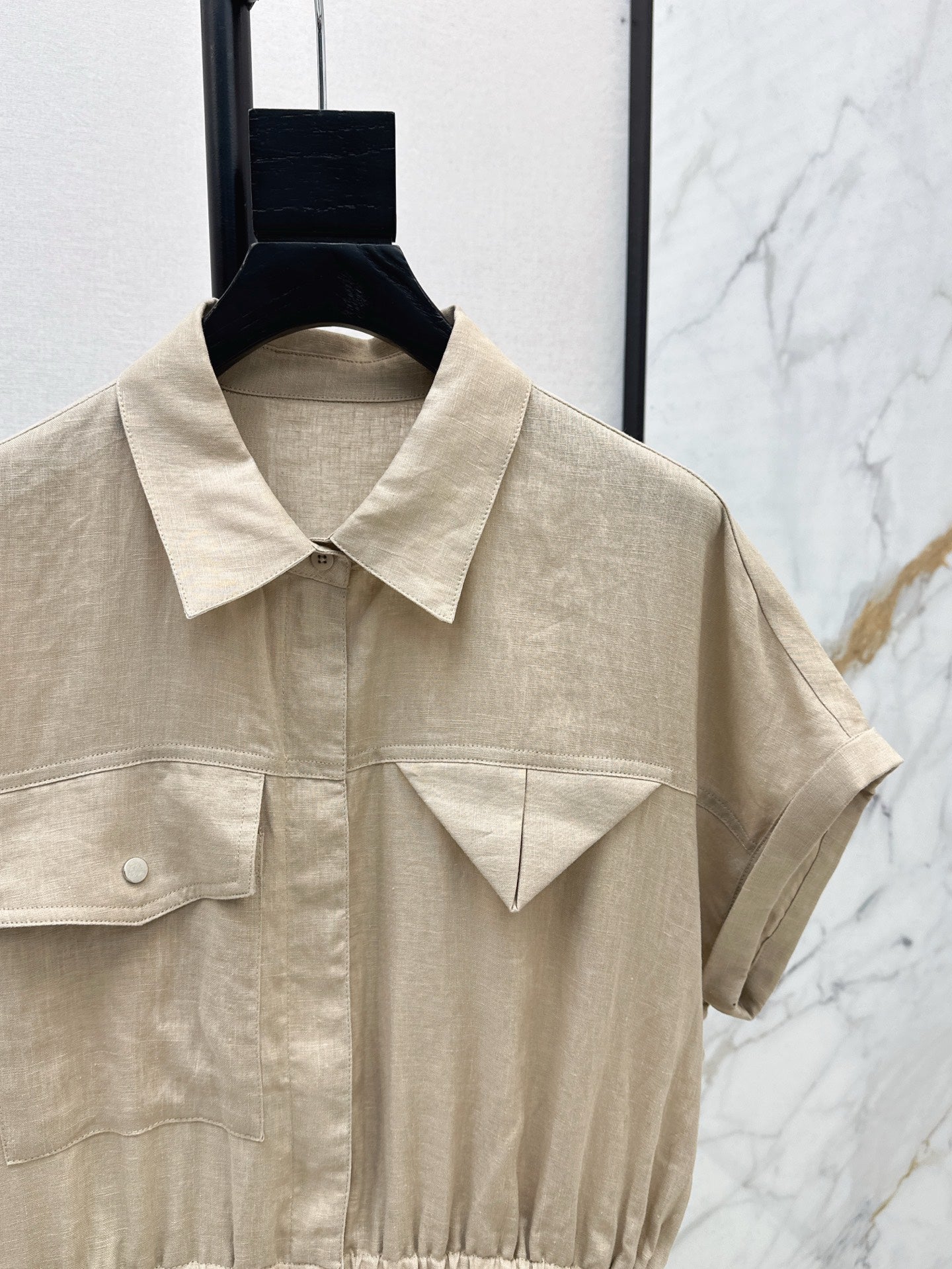 Bott*V 25ss linen cargo jumpsuit