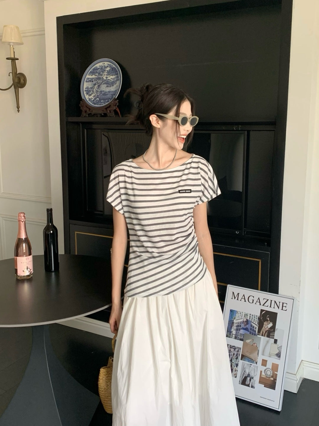 M*u 25ss boat neck top