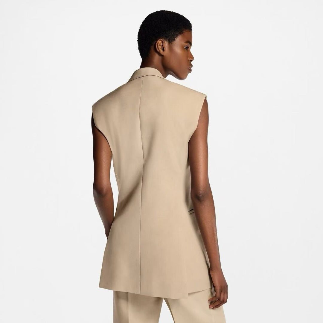 Loui* 25ss monogram accent sleeveless blazer