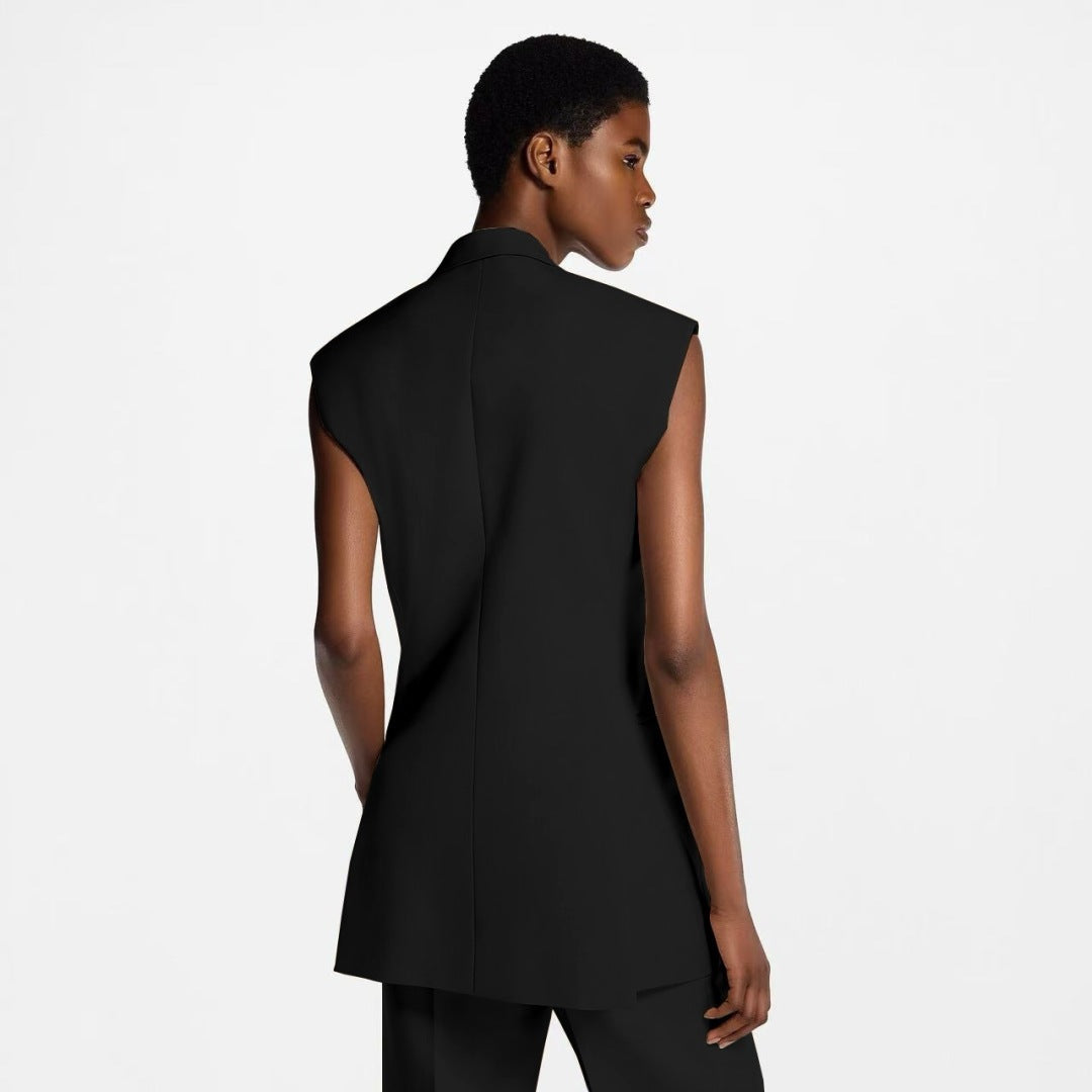 Loui* 25ss monogram accent sleeveless blazer