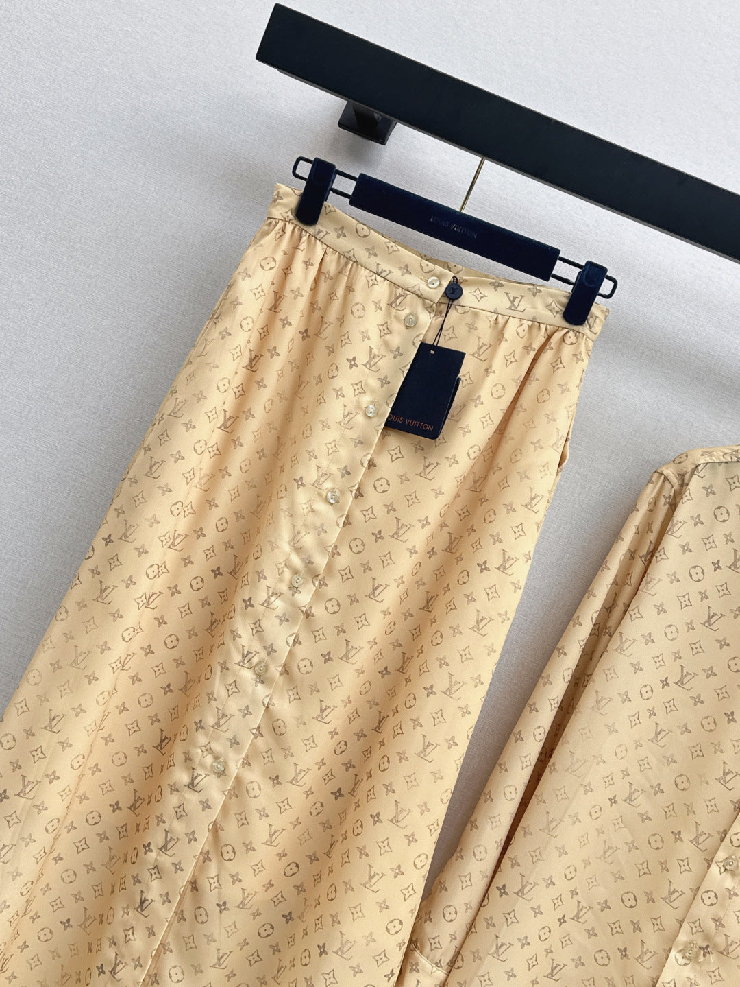 Loui* 25ss washed monogram maxi skirts