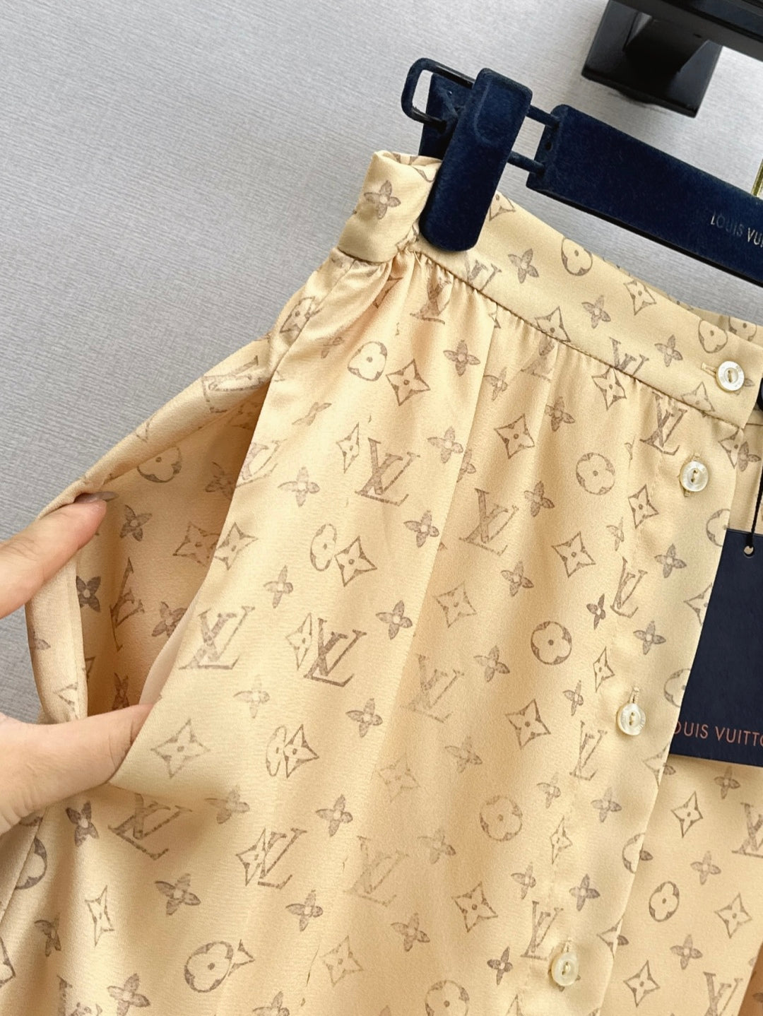 Loui* 25ss washed monogram maxi skirts