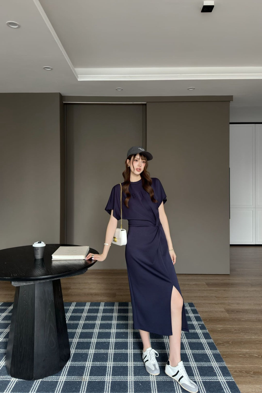 Cel* 25ss cotton pleated dress