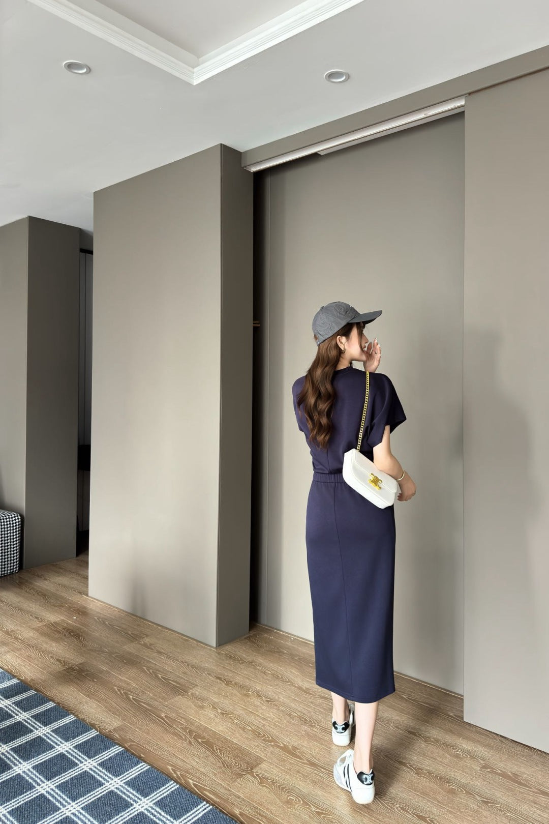 Cel* 25ss cotton pleated dress