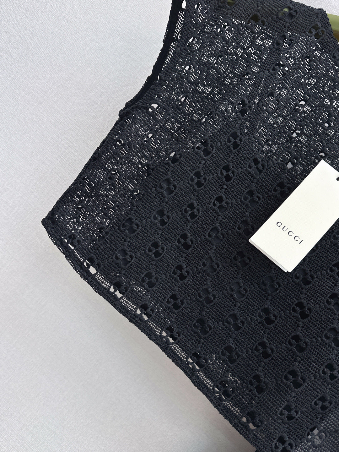 Gu* 25ss GG macrame top and skirt set