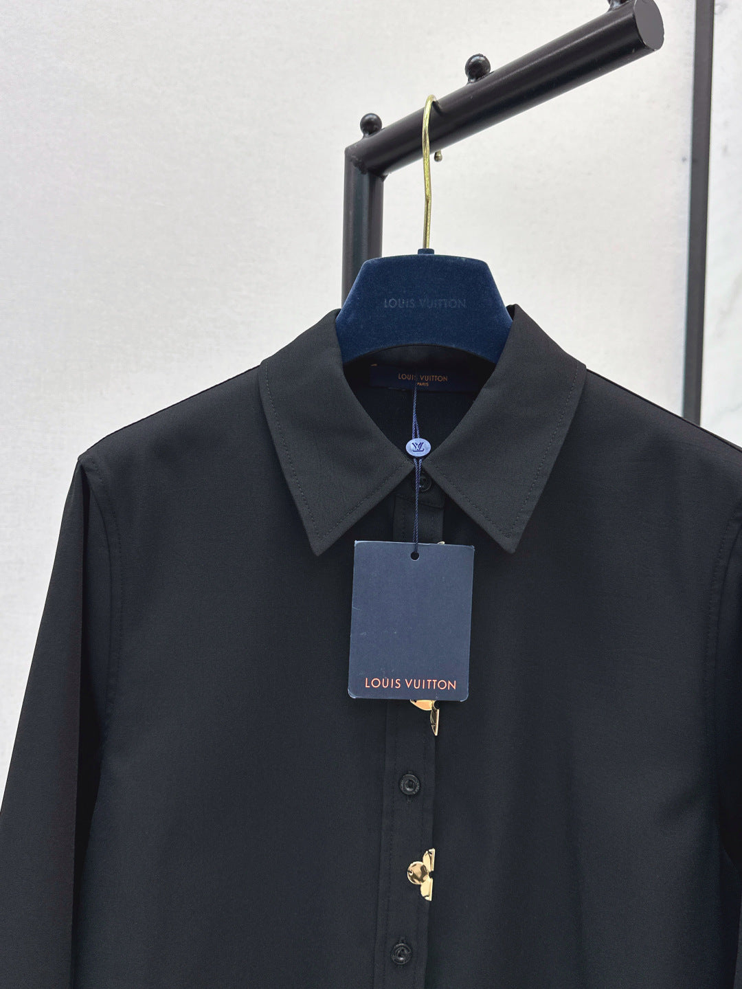 Loui* golden monogram flower accent shirt