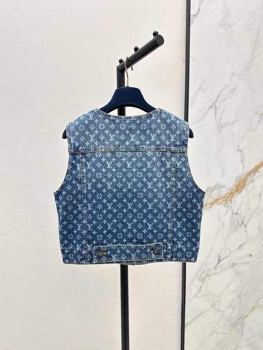 Loui* 25ss monogram sleeveless denim jacket