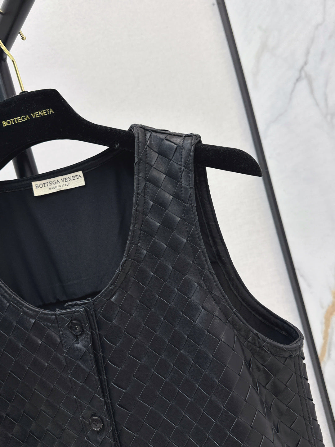 Bott*V 25ss weave leather gilet