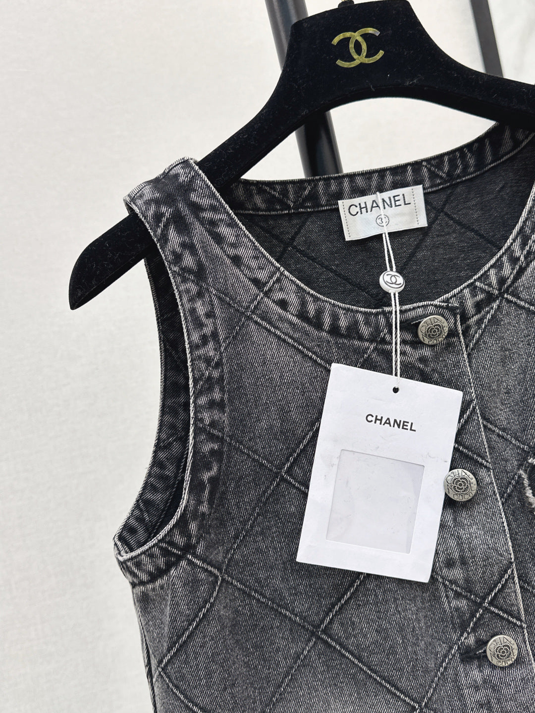 C*nel 25ss embroidered diamond denim dress