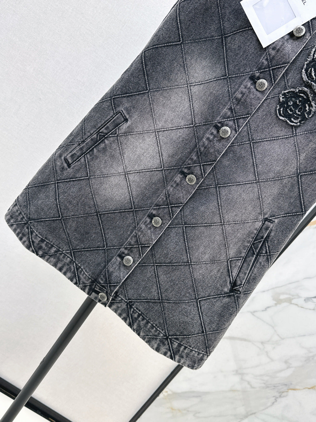 C*nel 25ss embroidered diamond denim dress