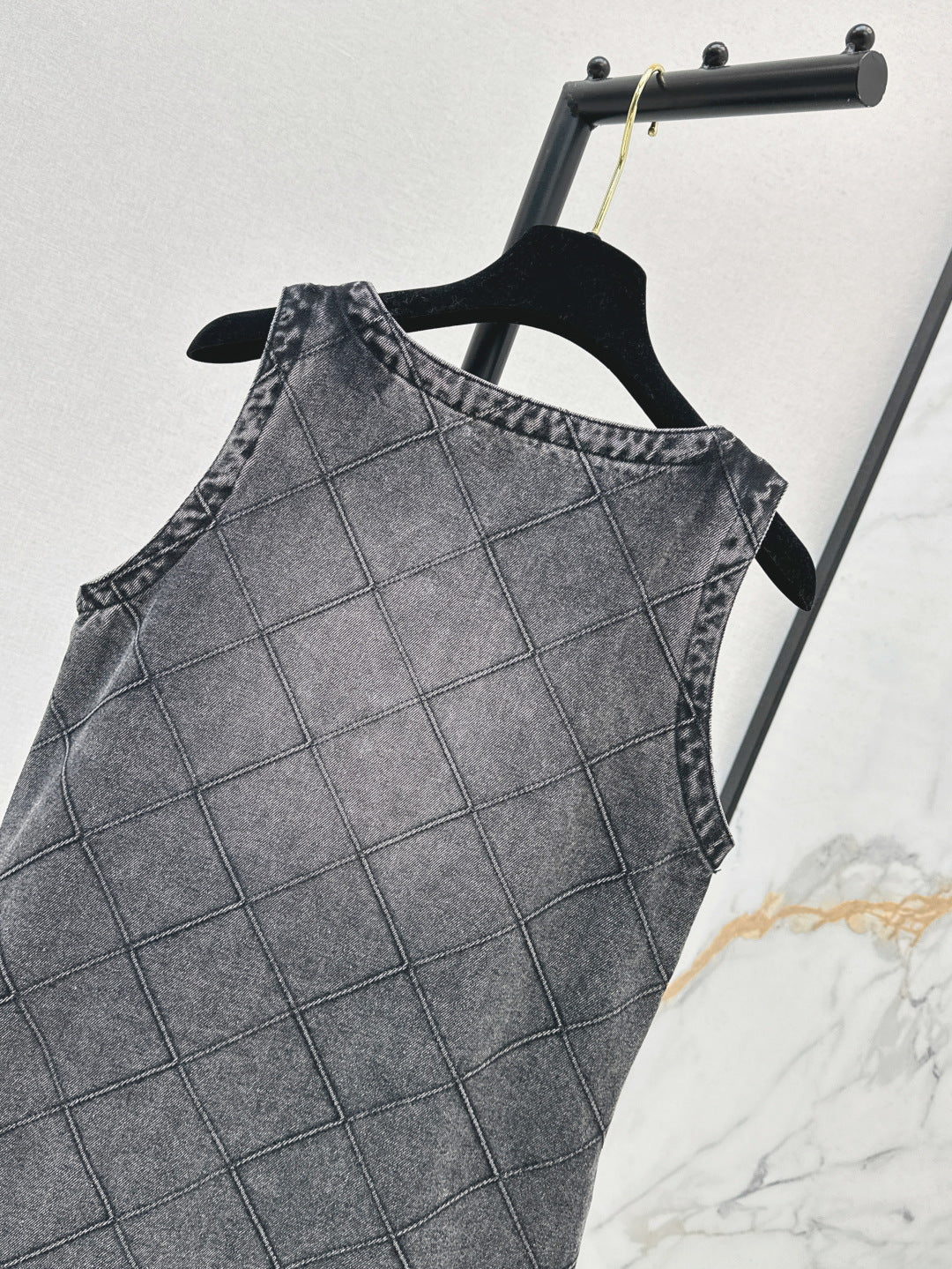 C*nel 25ss embroidered diamond denim dress