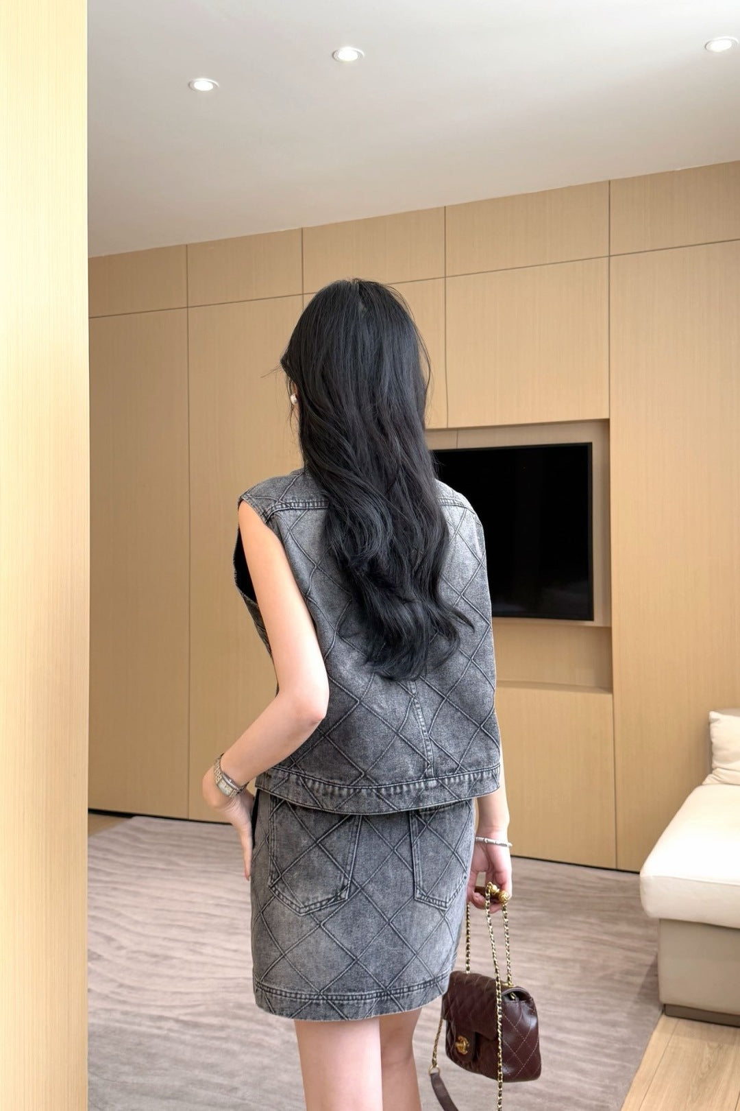 C*nel 25ss embroidered diamond denim jacket