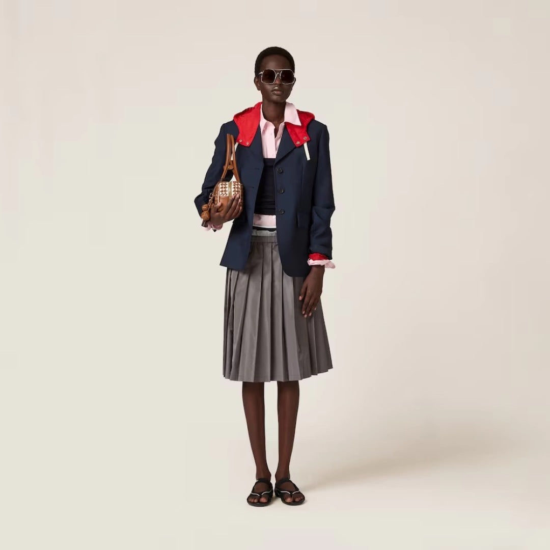 M*u 25ss mohair hooded blazer jacket