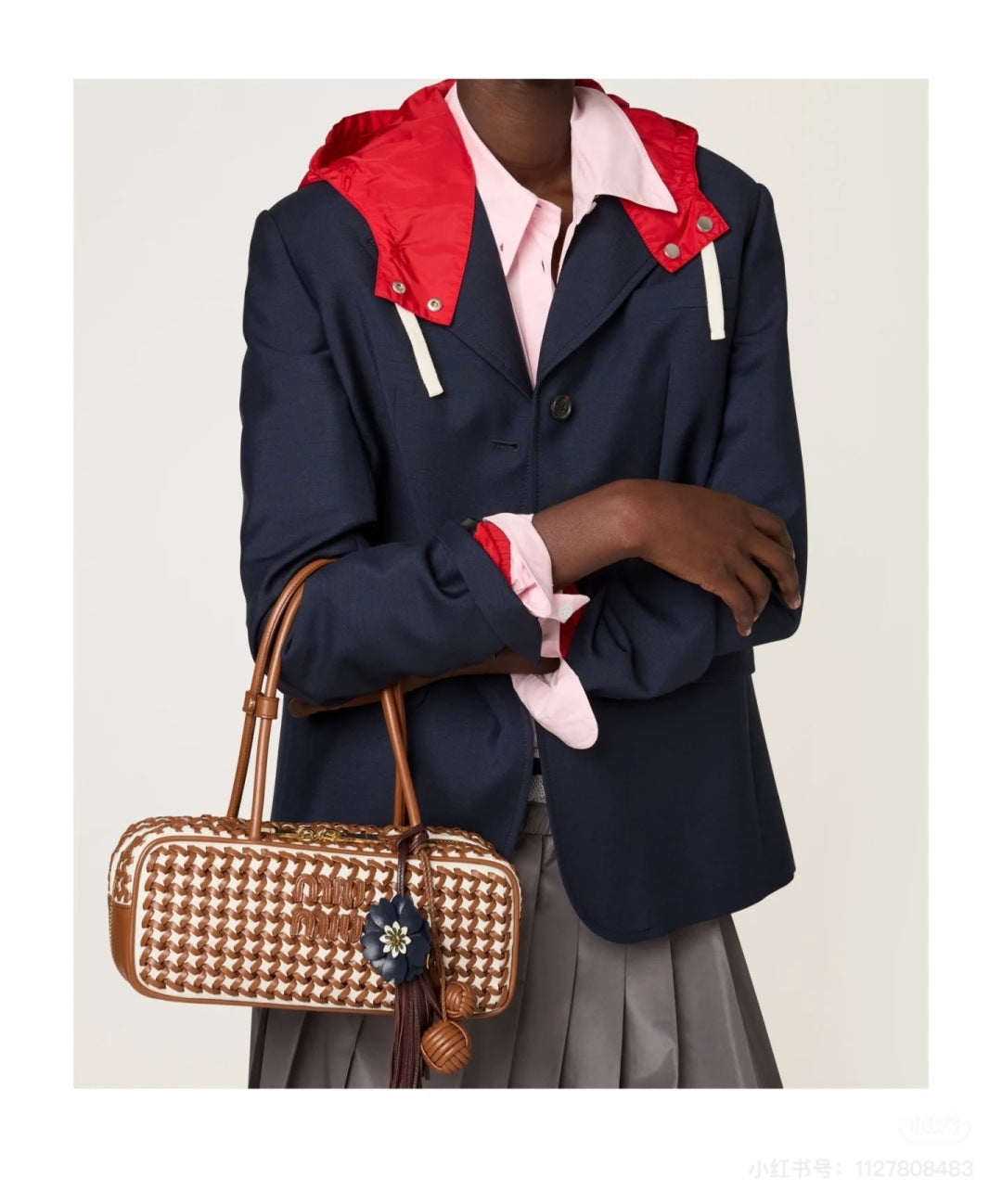 M*u 25ss mohair hooded blazer jacket