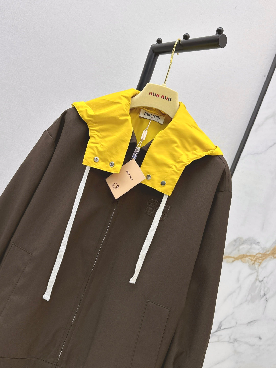 M*u 25ss mohair hooded blazer jacket