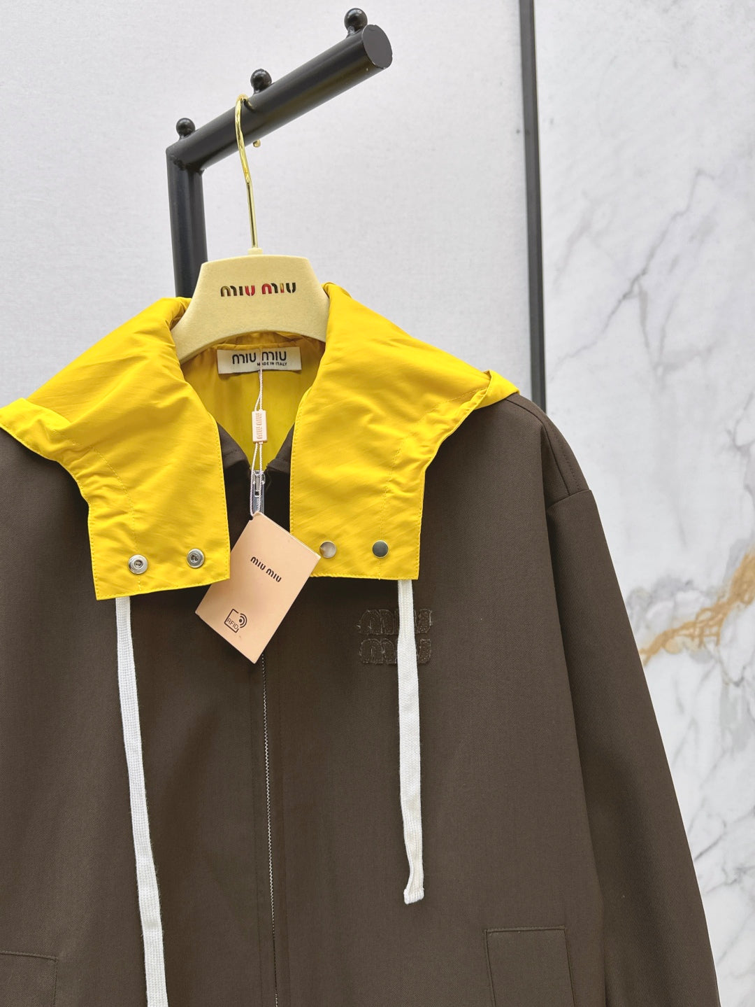 M*u 25ss mohair hooded blazer jacket