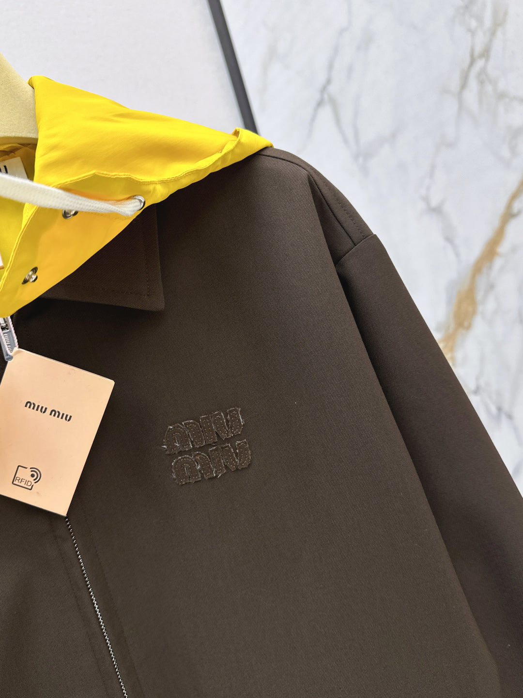 M*u 25ss mohair hooded blazer jacket