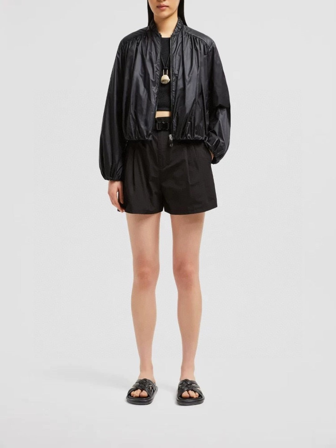 Monc* 25ss pleated details bomber jacket